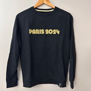 Paris 2024 Olympic Games Sweatshirt Size Medium Black Chenille Patch Official